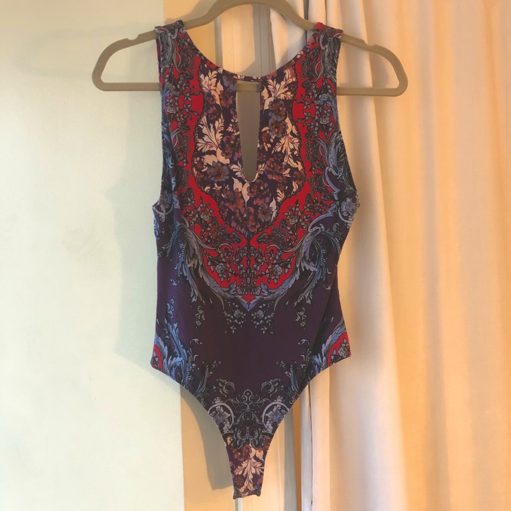 Free People Floral Bodysuit